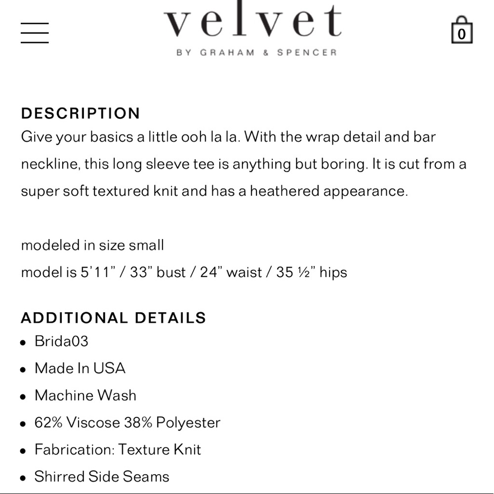 NWOT Velvet by Graham & Spenser top - Picture 6 of 7